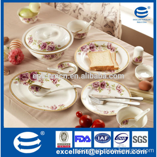 128pcs Luxury new bone china dinner set for 18 people of dream wedding, direct buy China